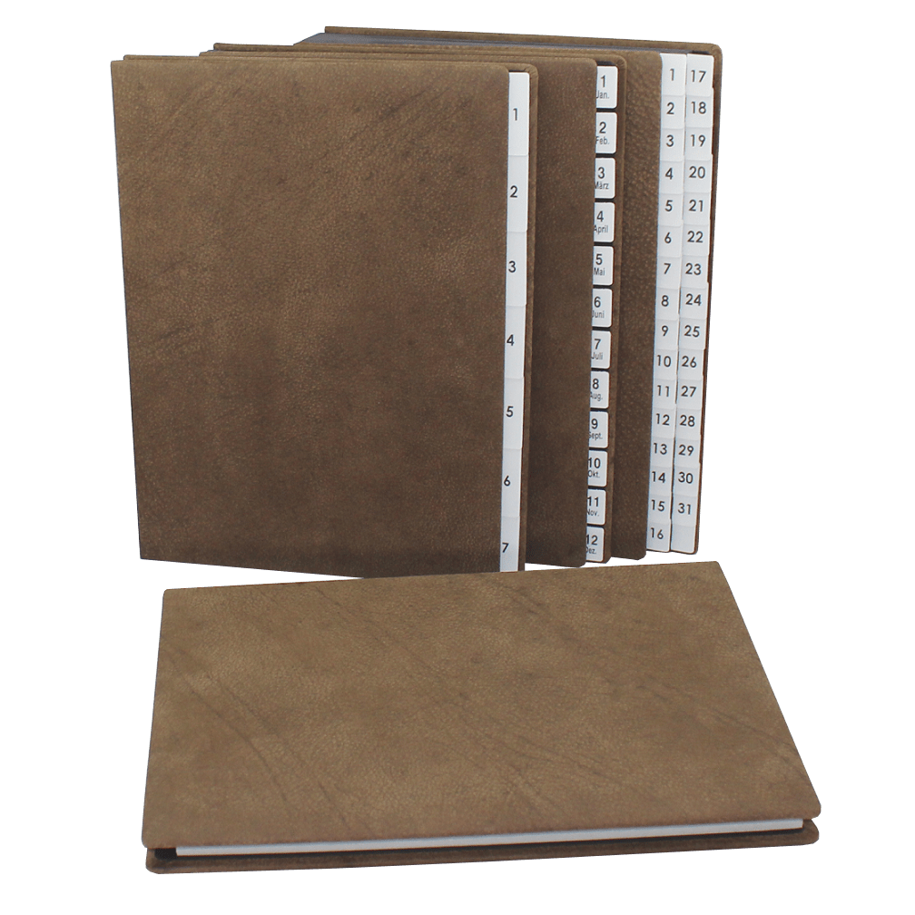 Kollektion Wasserbüffel Pultordner1 Pultordner aus Wasserbüffel Leder mit Register