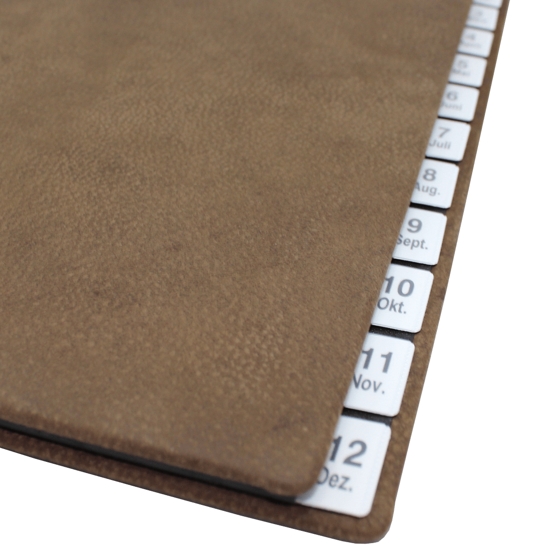Pultordner Wasserbüffel Leder mit Jahresregister Pultordner aus Wasserbüffel Leder mit Register 1-12