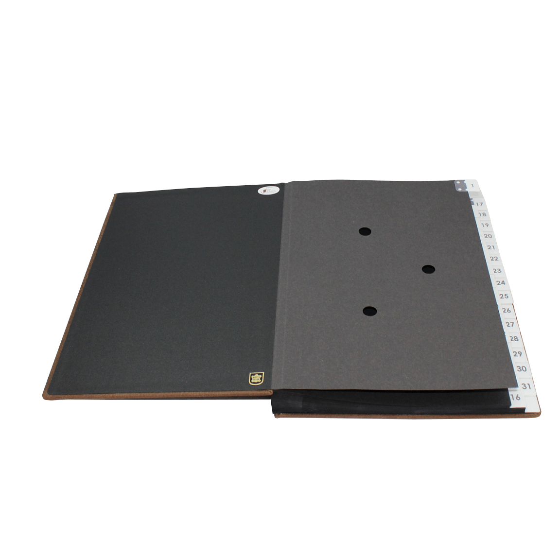 Pultordner Wasserbüffel Leder mit Register 1-31 offen Pultordner aus Wasserbüffel Leder mit Register 1-31