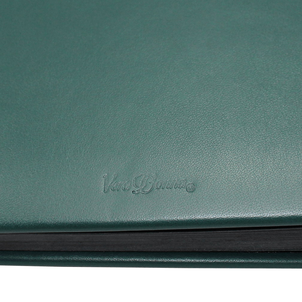 Pultordner mit Register 1-31 aus glattem Vollrindleder in Grün