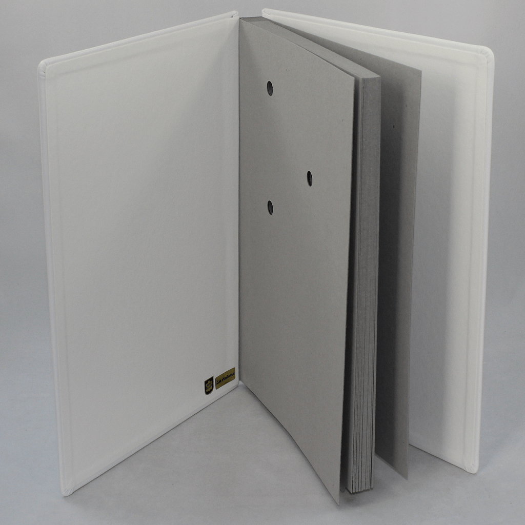 Unterschriftenmappe Leder weiß mit Registerteilung Unterschriftenmappe aus glattem Vollrindleder in Weiß