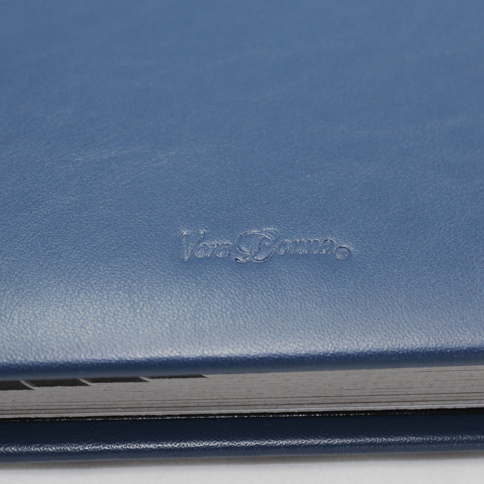 Unterschriftenmappe aus glattem Vollrindleder Blau