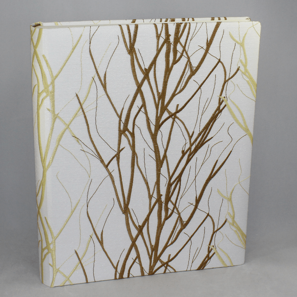 Fotoalbum Jasmin XL im Stoffeinband mit gestickten Zweigen