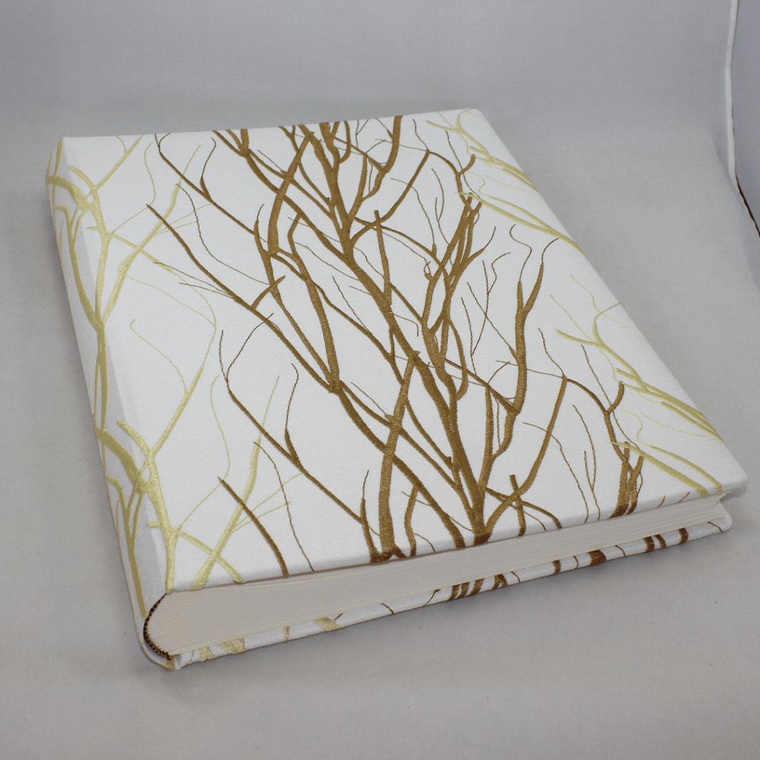 Fotoalbum Jasmin XL im Stoffeinband mit gestickten Zweigen