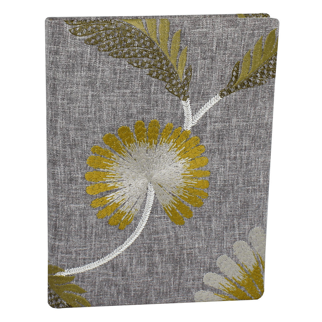Gästebuch Willow hochkant im Stoffeinband mit floraler Stickerei