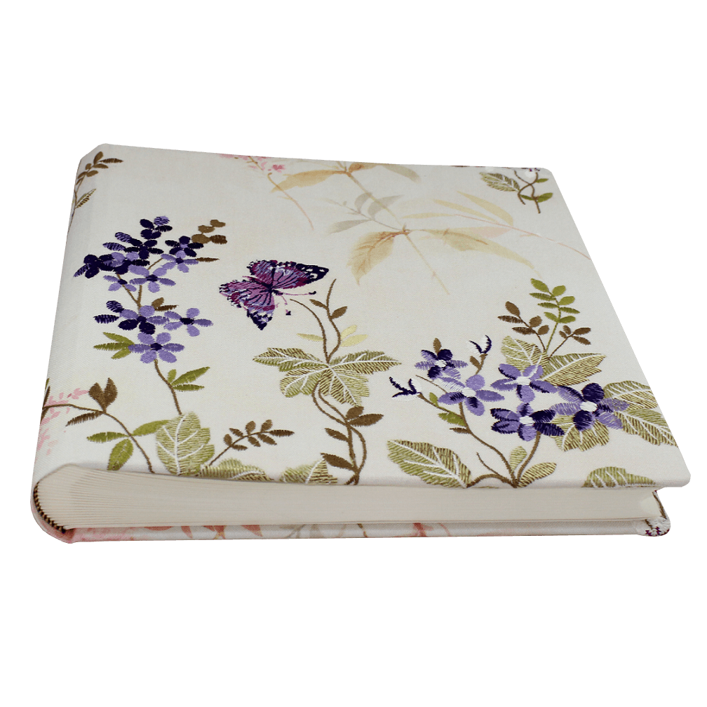 Fotoalbum Milla XL im Stoffeinband mit gestickten Blumen