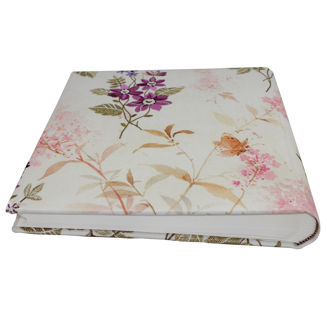 Fotoalbum Milla im Stoffeinband mit gestickten Blumen