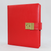 Tagebuch mit Schloss aus glattem rotem Leder mit Goldschnittblock