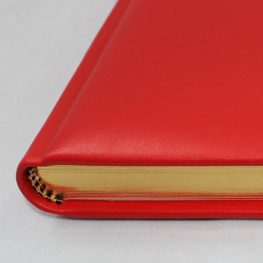 Tagebuch mit Schloss aus glattem rotem Leder mit Goldschnittblock