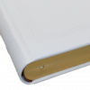 Gästebuch dick aus weißem Leder mit Goldschnittblock und individueller Prägung