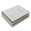 Gästebuch dick aus weißem Leder mit Goldschnittblock und individueller Prägung