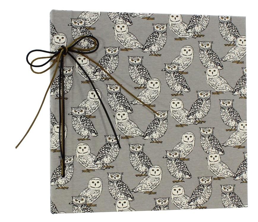 Kinderalbum Graue Eulen mit Kordelbindung M