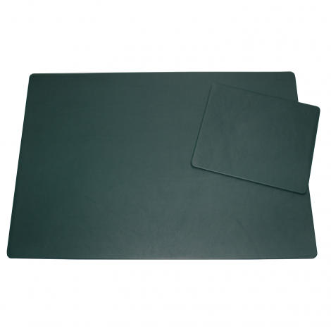 Schreibtischunterlage aus Leder mit Mousepad in Tannengrün