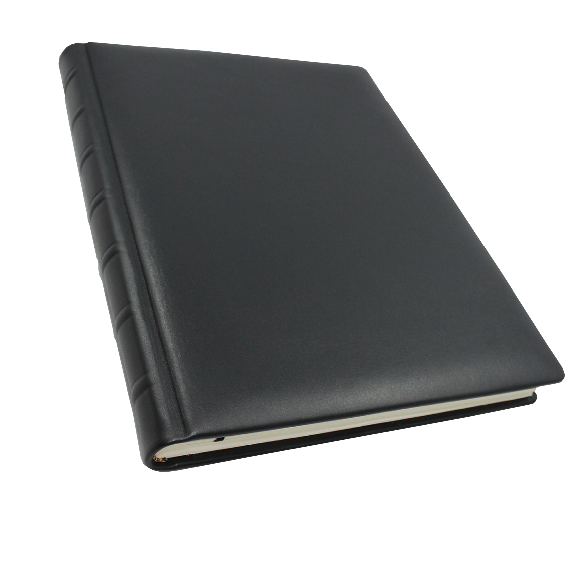 Kondolenzbuch aus schwarzem Leder mit Trauerrand
