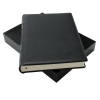 Dickes Kondolenzbuch aus schwarzem Leder mit Büttenrand