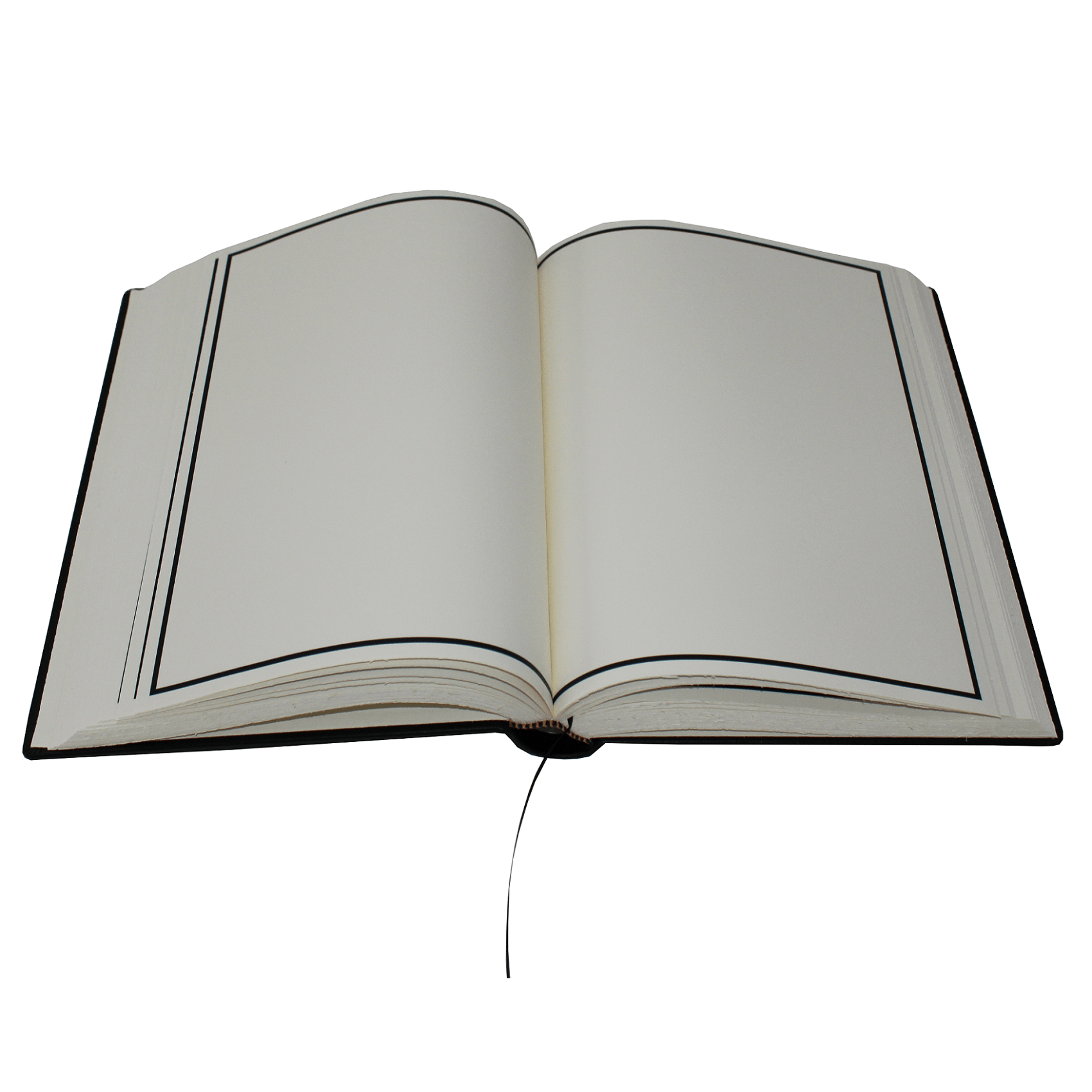 Dickes Kondolenzbuch aus schwarzem Leder mit Büttenrand