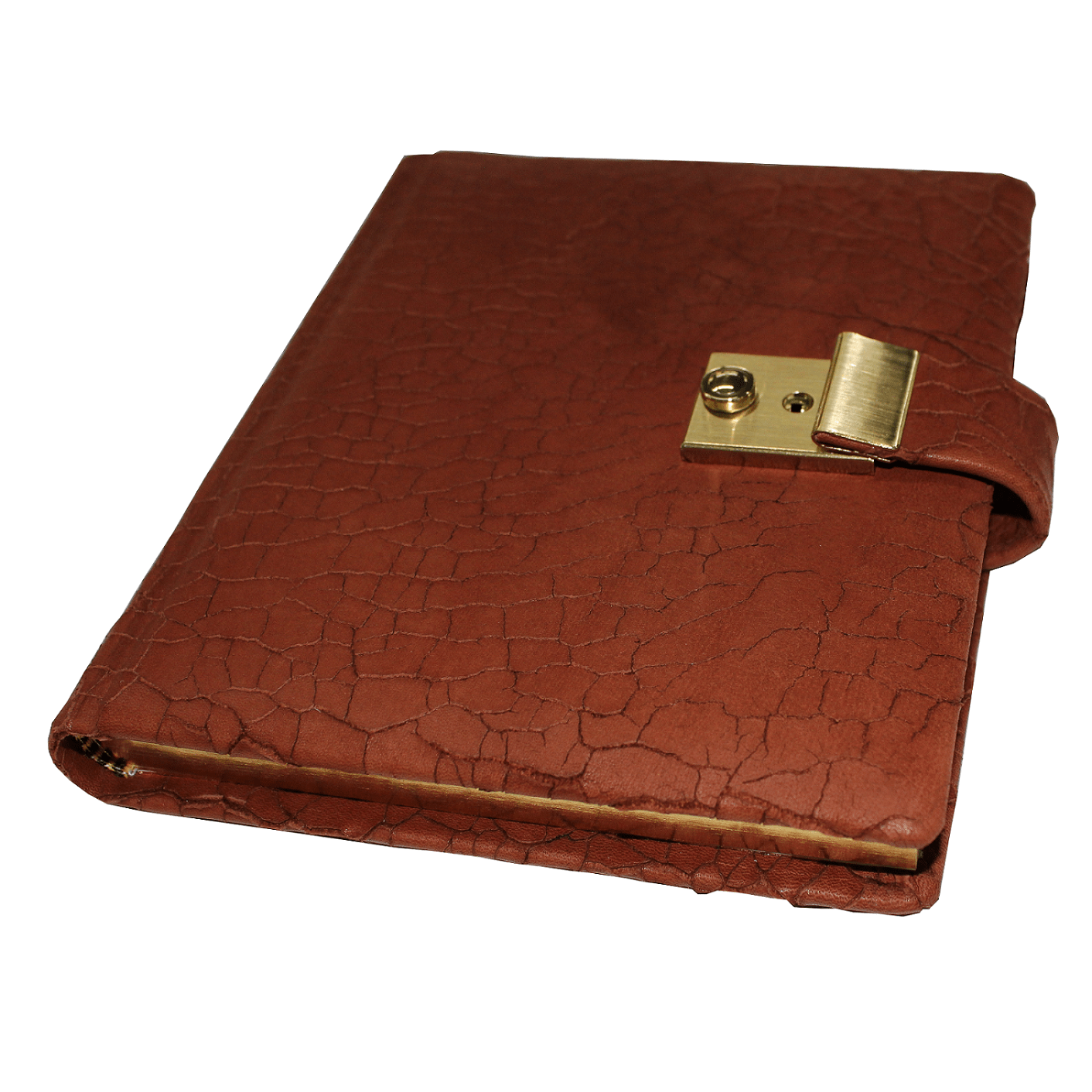 Tagebuch gebrochenes Leder (2)klein Tagebuch mit Schloss aus Nappaleder mit Goldschnittblock in Braun 5