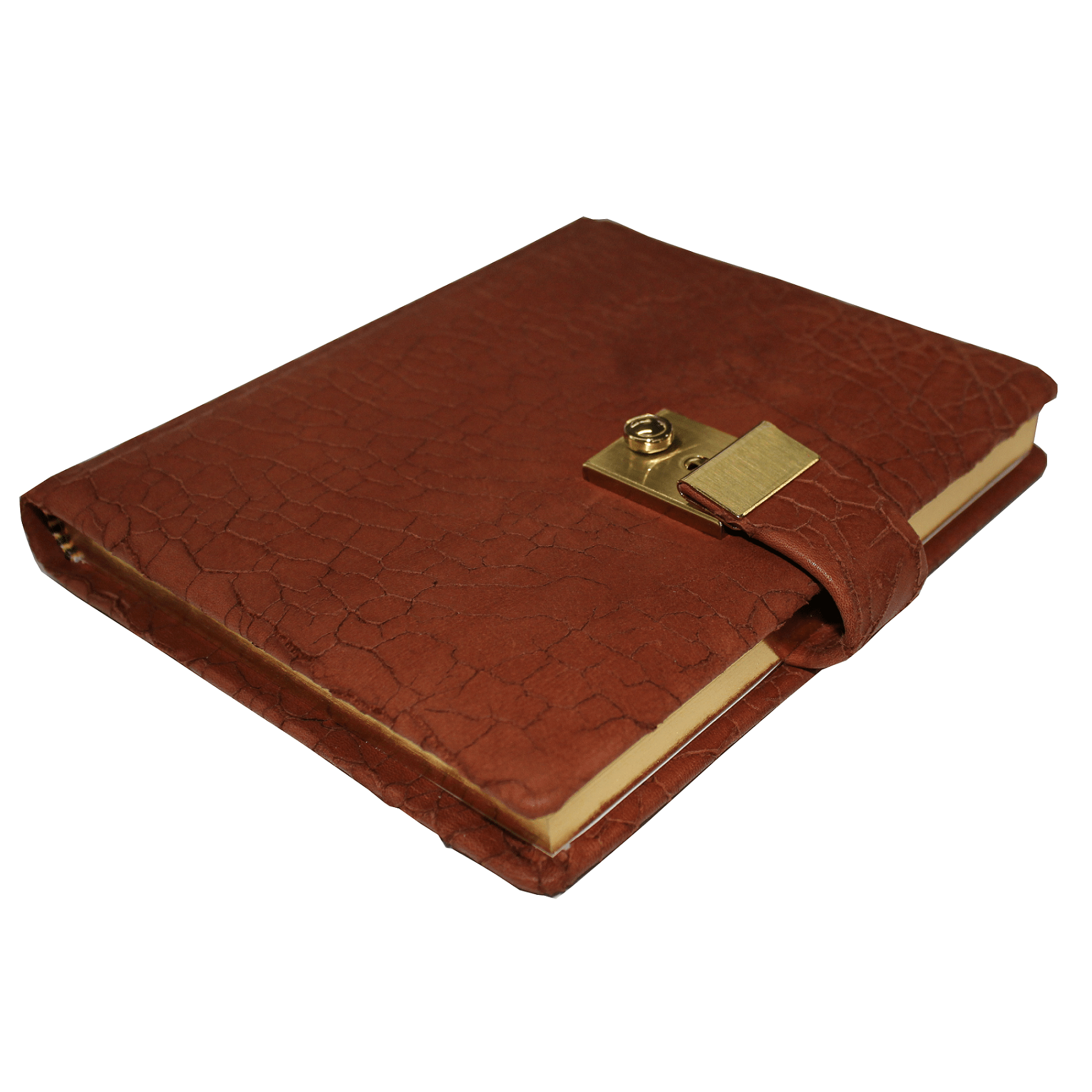 Tagebuch glattes Leder Cognac (15)klein Tagebuch mit Schloss aus Nappaleder mit Goldschnittblock in Braun 2