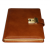 Tagebuch aus glattem Leder mit Goldschnittblock in Cognac