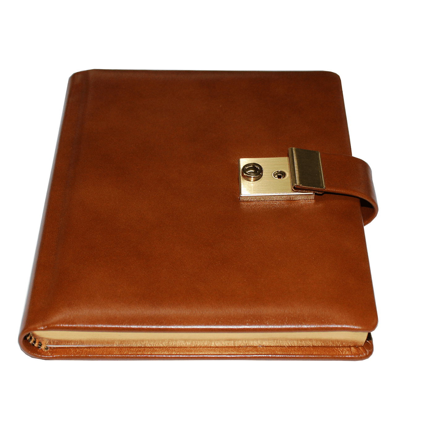 Tagebuch glattes Leder Cognac (20) klein Tagebuch aus glattem Leder mit Goldschnittblock in Cognac