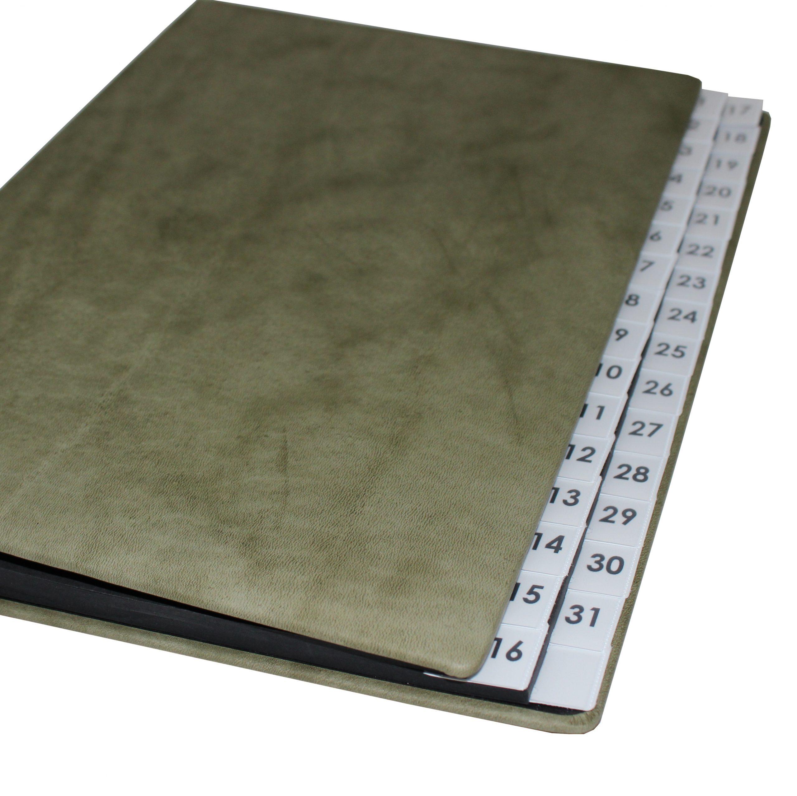 Pultordner aus Nappaleder Sauvage mit Monatsregister