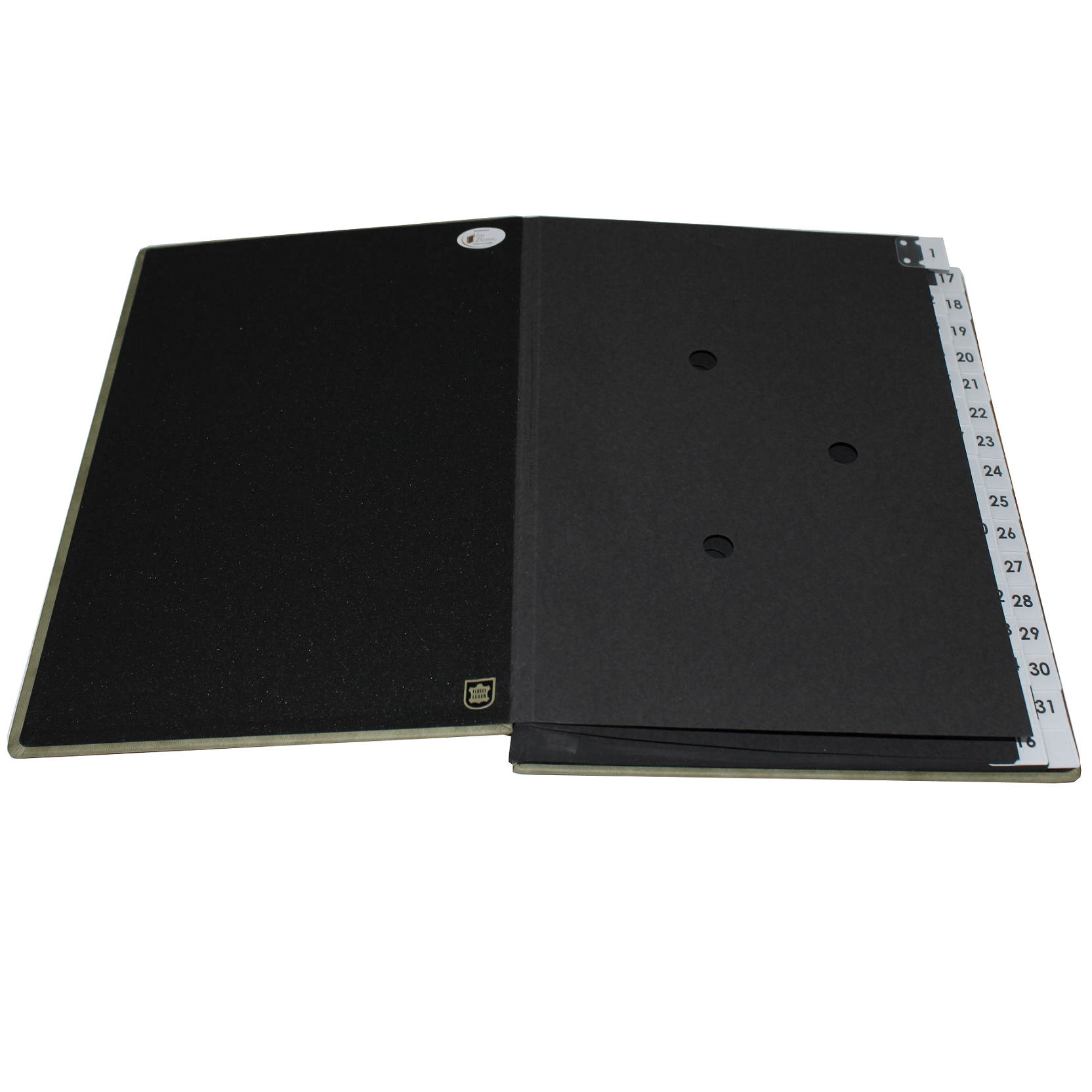 Pultordner aus Nappaleder Sauvage mit Register 1-31 von Vera Donna Innenseite