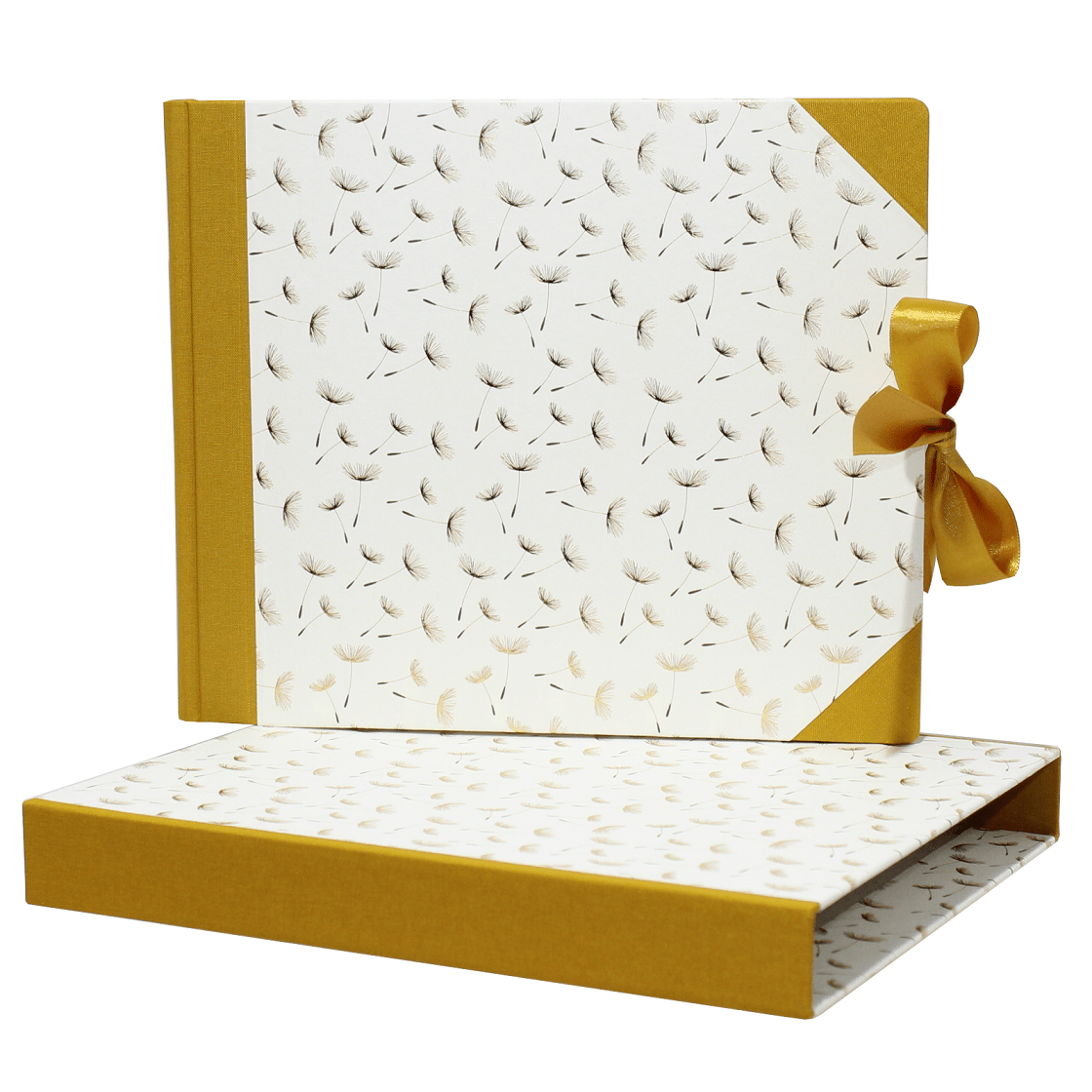 Hauptansicht+Schuber Gästebuch Dente di Leone mit Schutzschuber