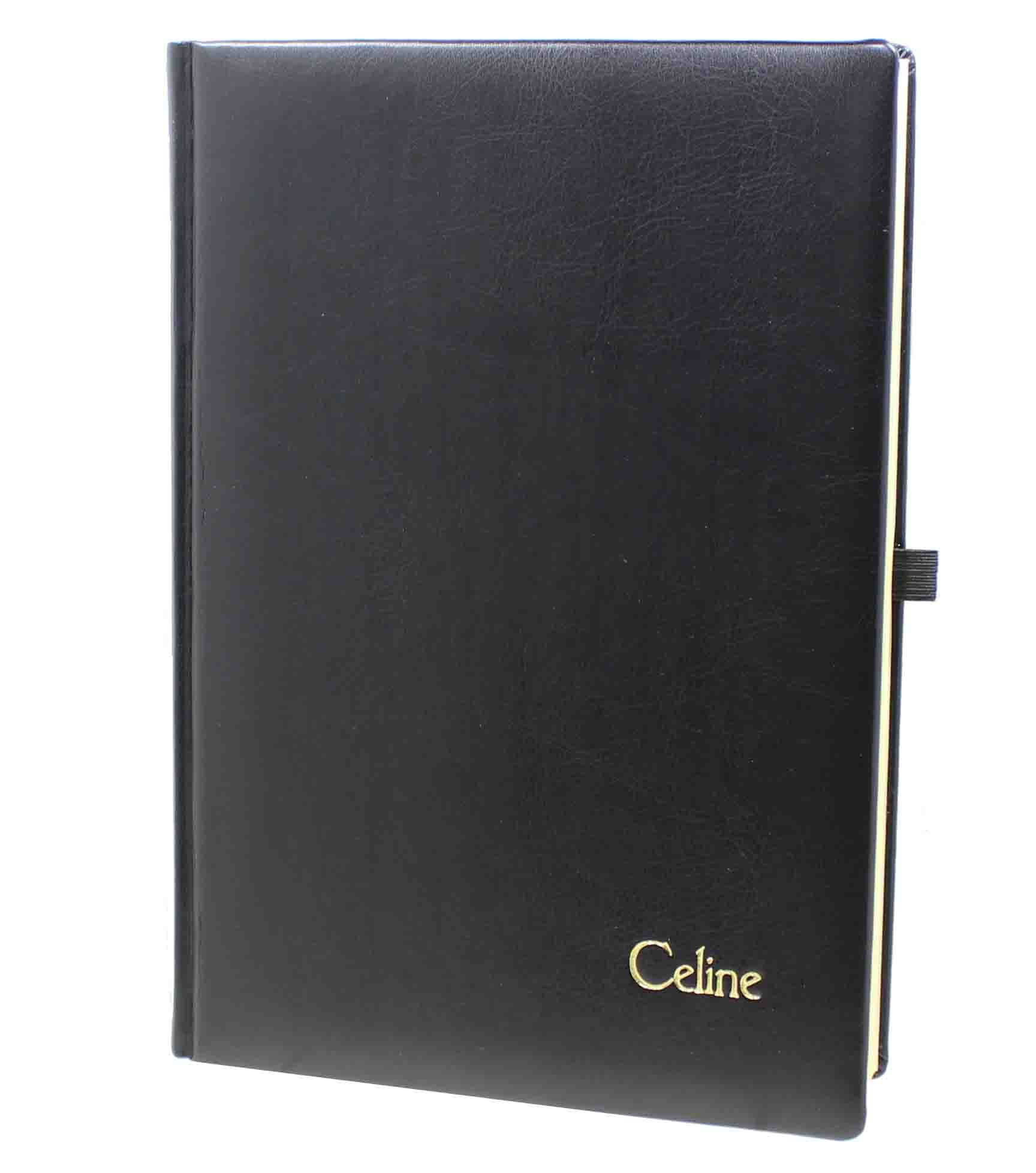 Notizbuch (liniert) mit Namensprägung in Schwarz