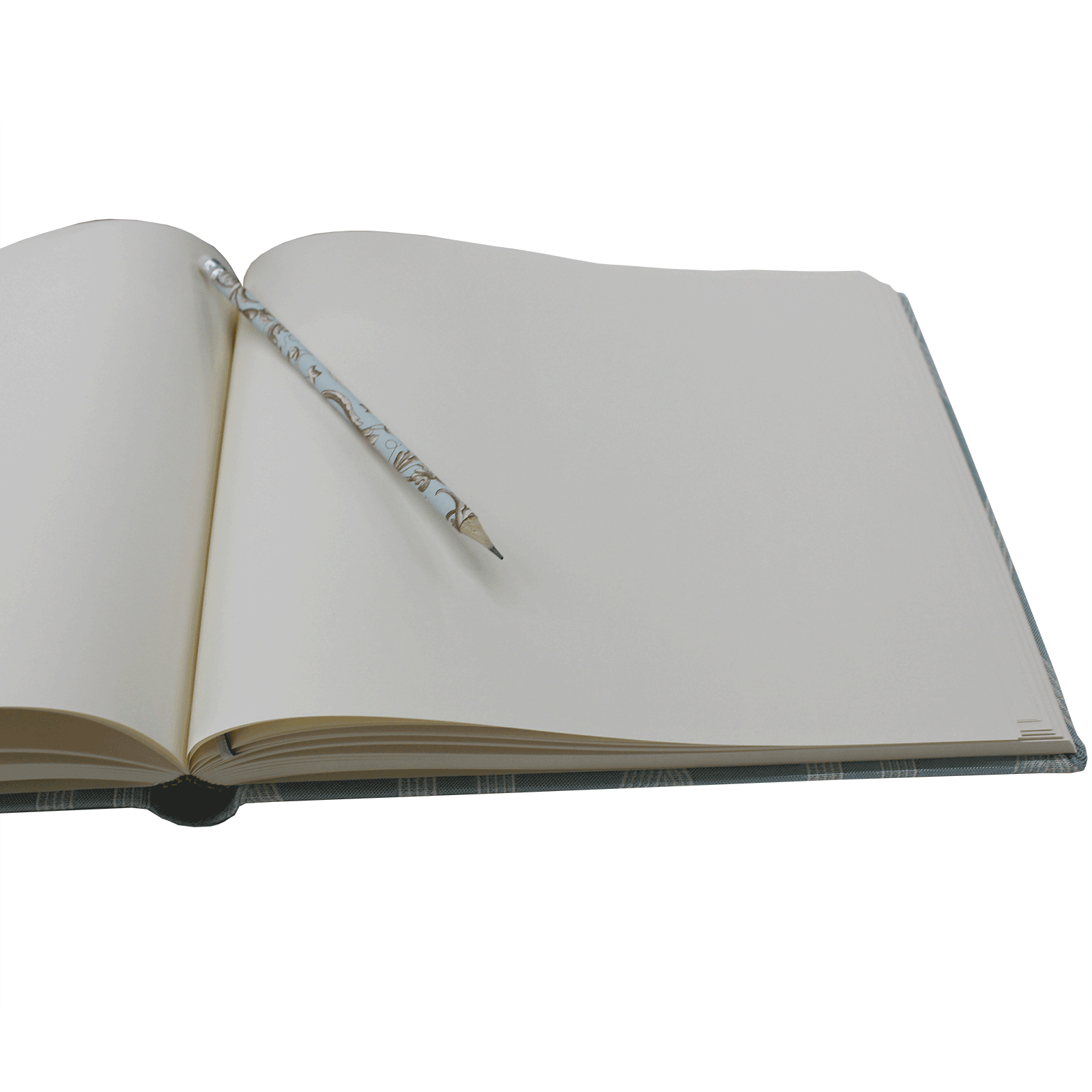 offen Gästebuch Villa im Seide-Baumwolleinband