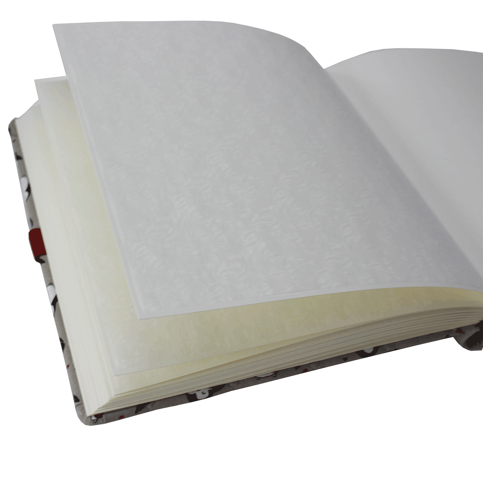 offen Kinder-Fotoalbum Pinguin im gesteppten Baumwoll-Stoffeinband