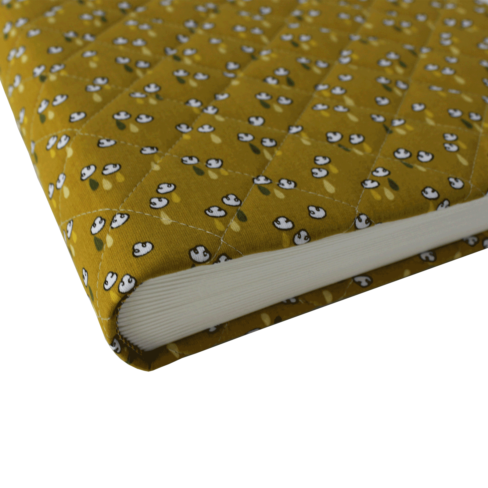 ruecken Kinder-Fotoalbum Mousson Curry im gesteppten Baumwoll-Stoffeinband