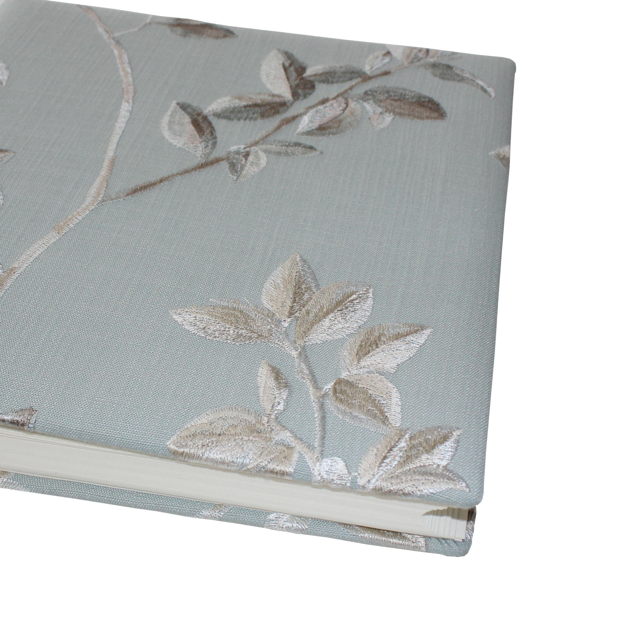 Ecken Fotoalbum Vaiana Aquamarin mit blumigen Stickereien