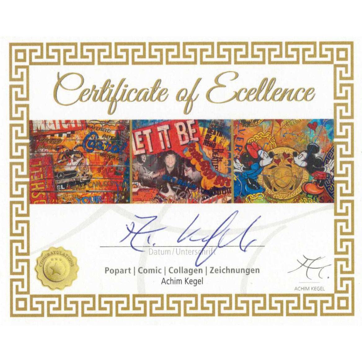 Echtheitszertifikat Acrylblock Achim Kegel