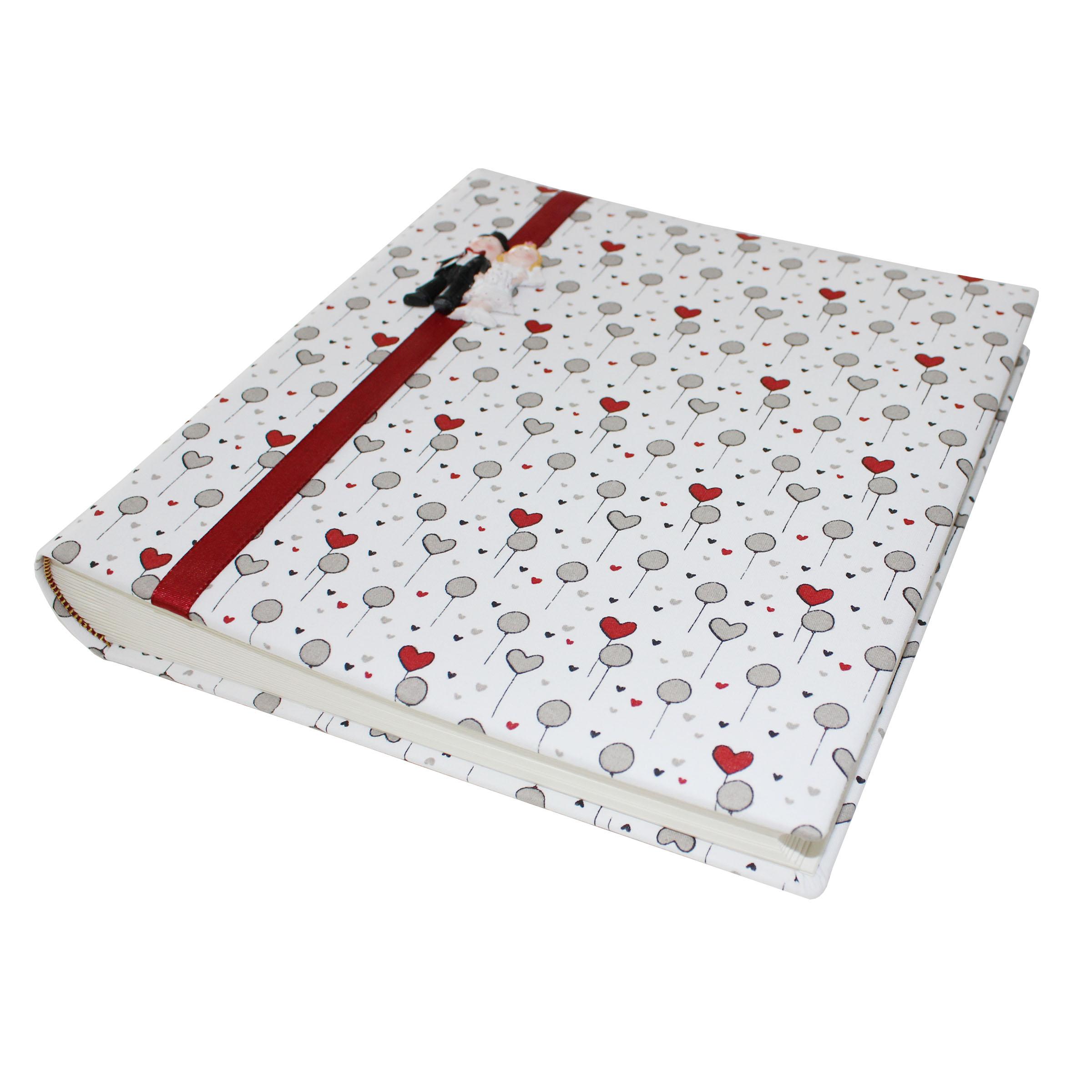 liegend Fotoalbum Balloon Hearts im Baumwoll-Stoffeinband
