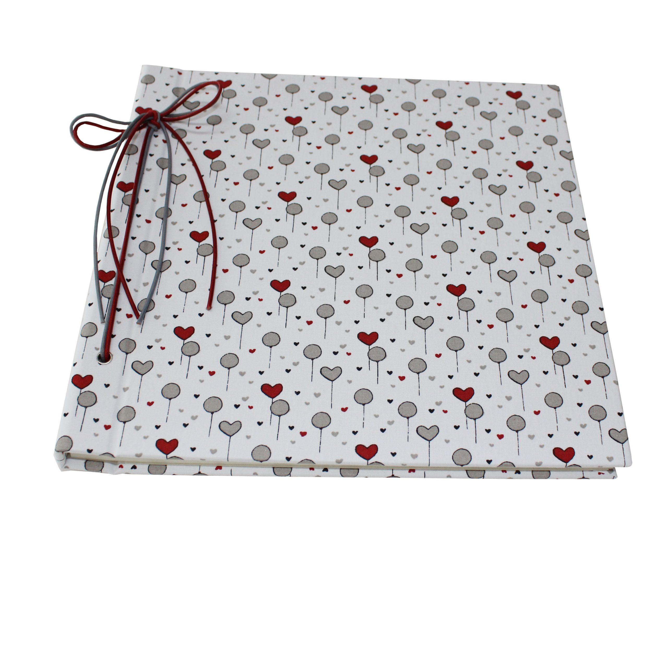 Fotokordelalbum Balloon Hearts im Baumwoll-Stoffeinband