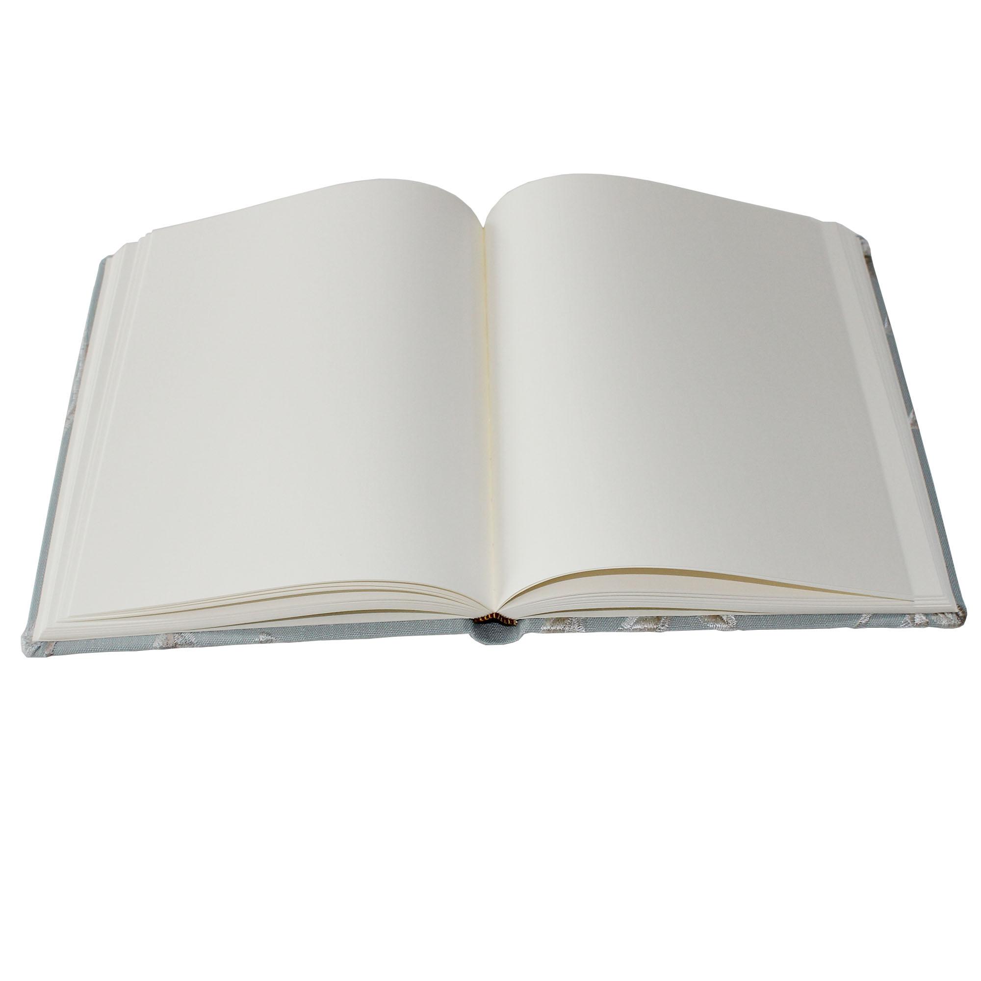 Gästebuch Vaiana Aquamarin mit blumigen Stickereien