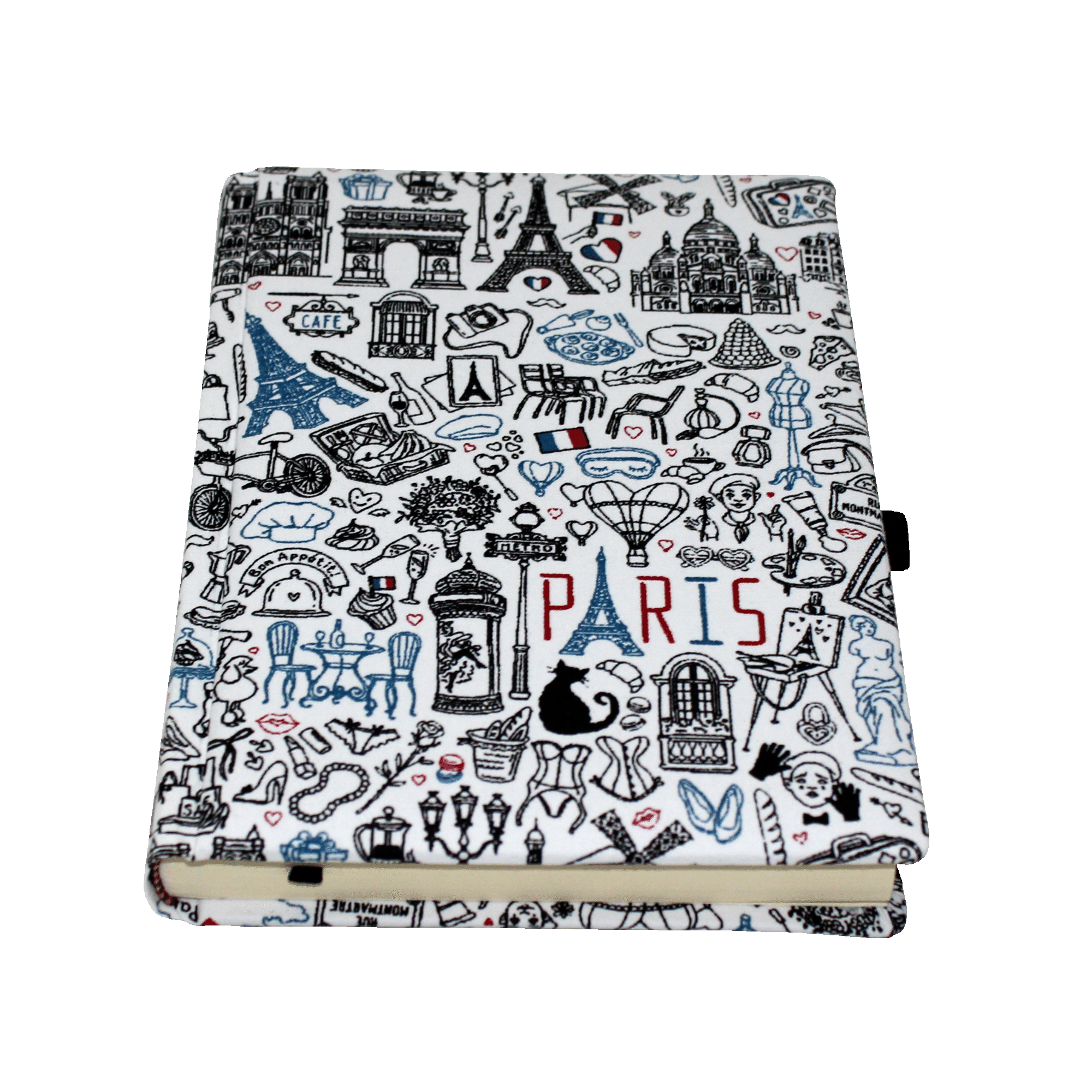 liegend Notizbuch Paris im Baumwoll-Softcover DIN A5