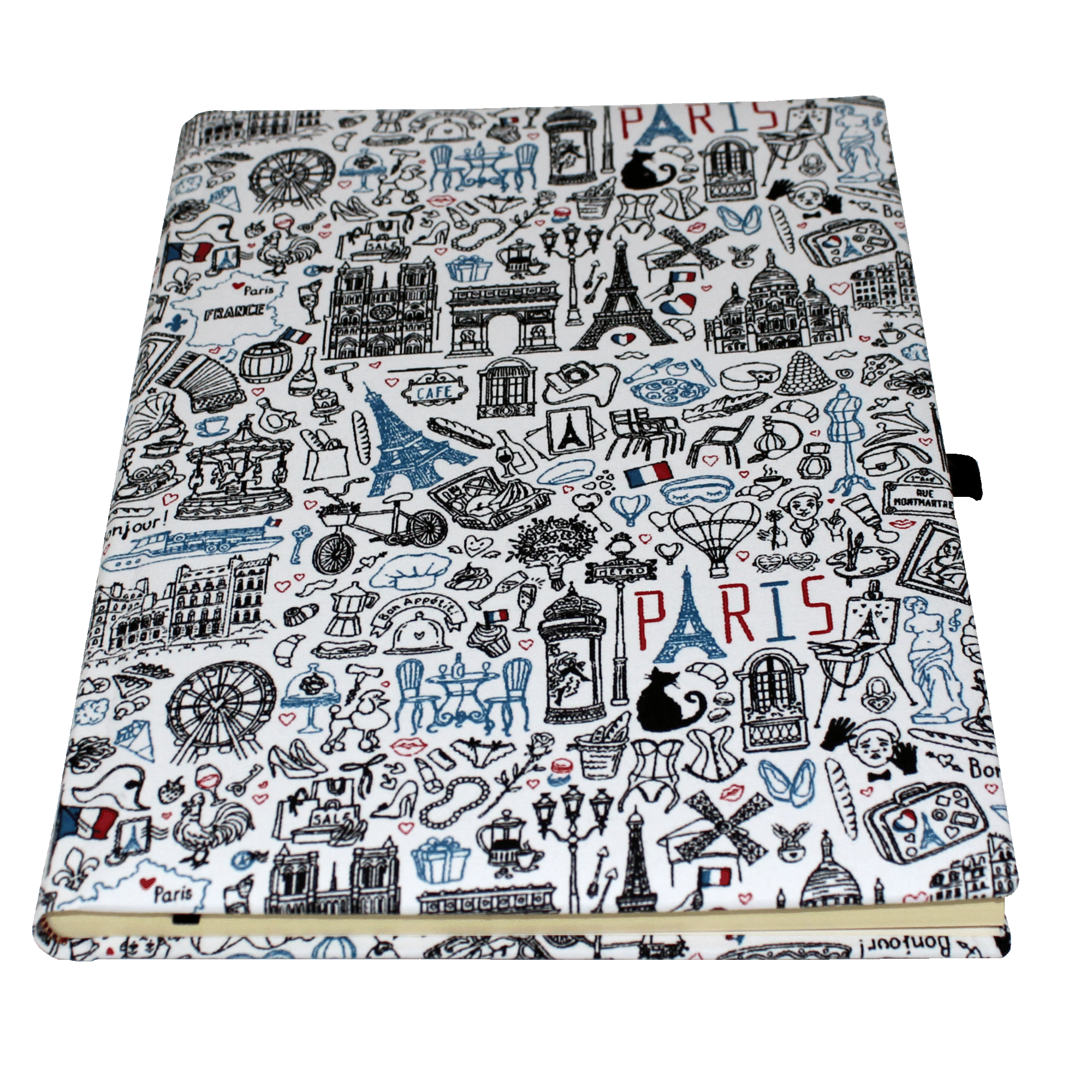 liegend-2 Notizbuch Paris im Baumwoll-Softcover DIN A4