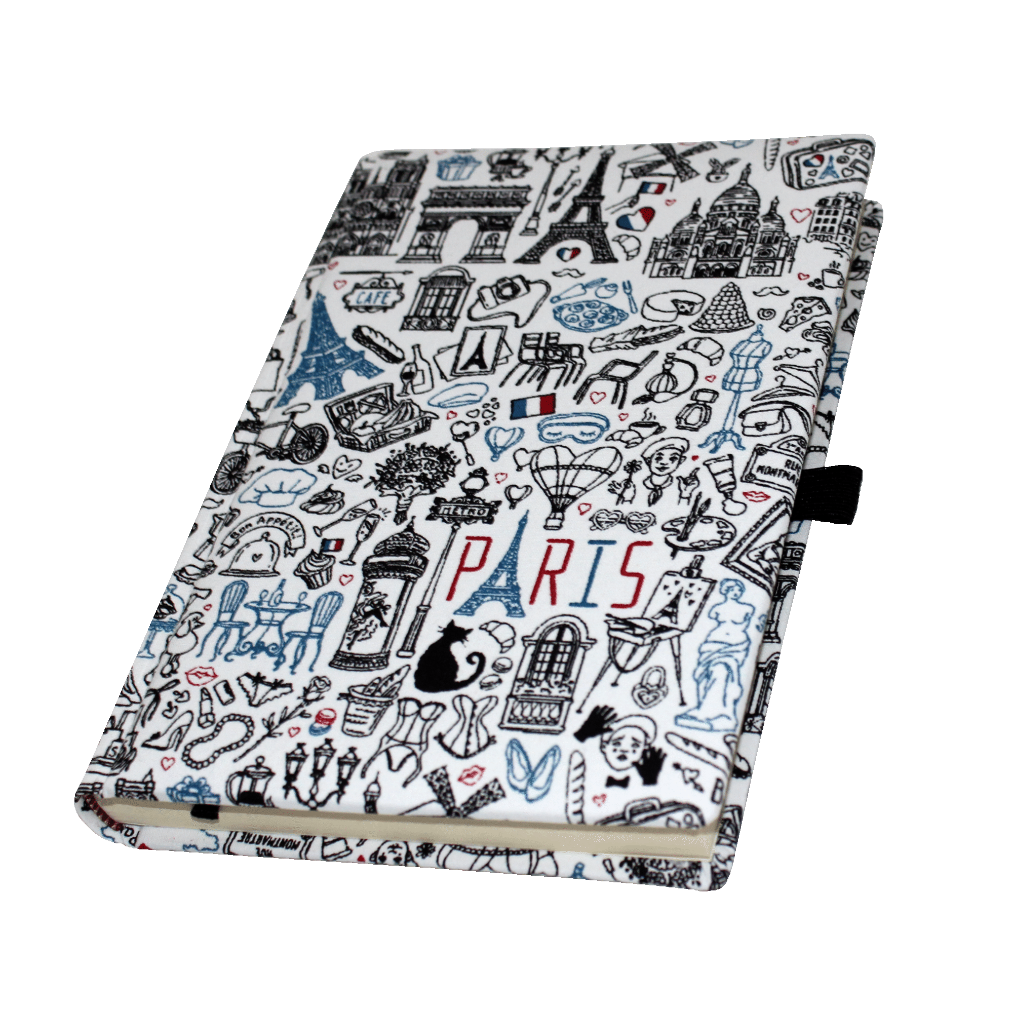 liegend-2 Notizbuch Paris im Baumwoll-Softcover DIN A5