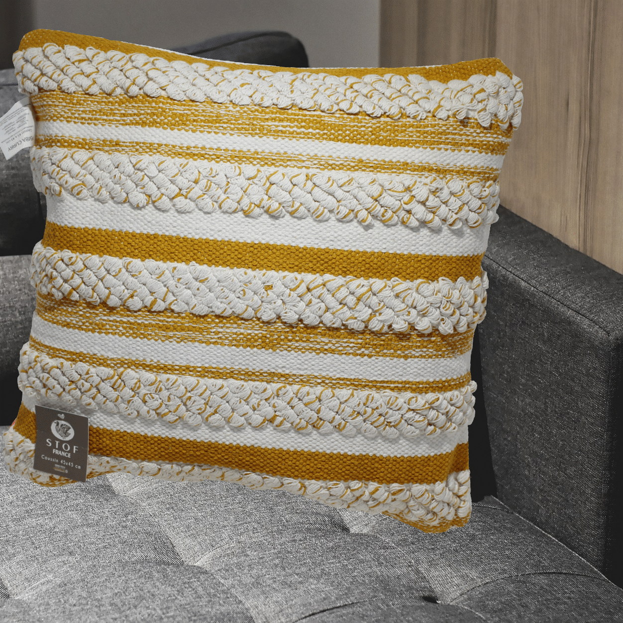 Dekokissen Pemba mit gesticktem Baumwoll-Bezug