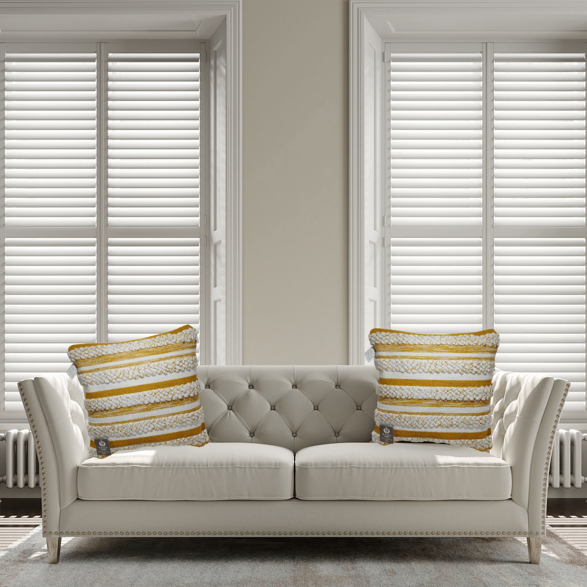 Dekokissen Pemba mit gesticktem Baumwoll-Bezug