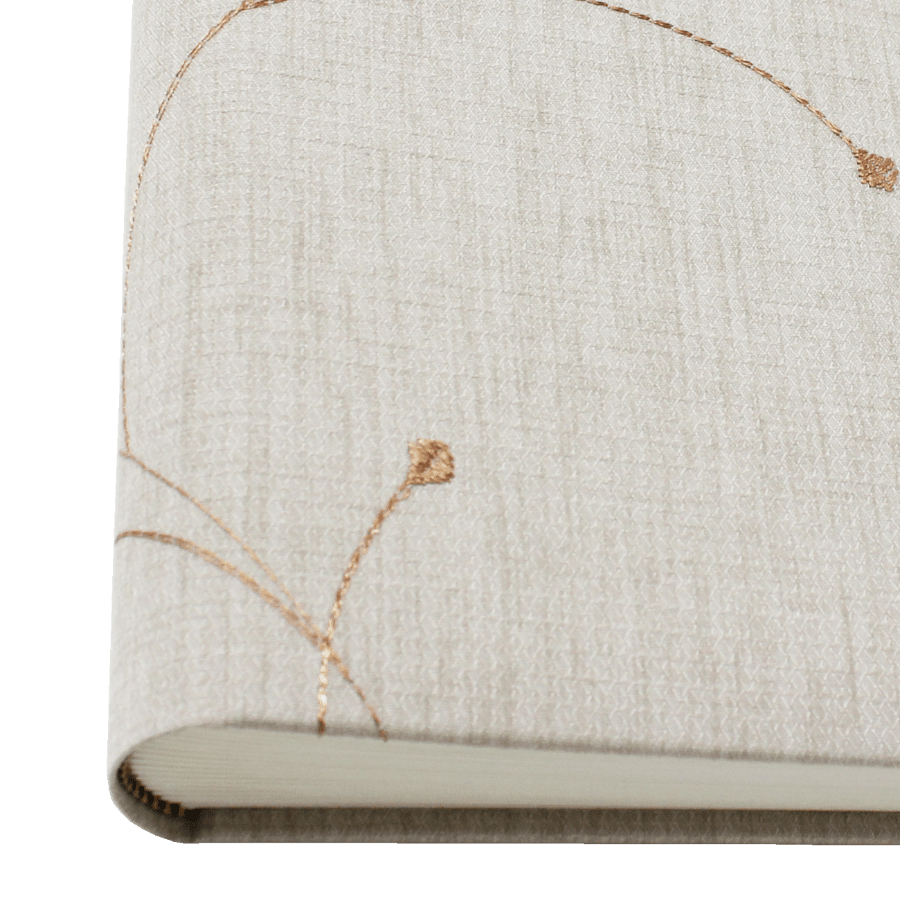 Rücken Foto-Gästebuch Eva im Baumwoll-Einband