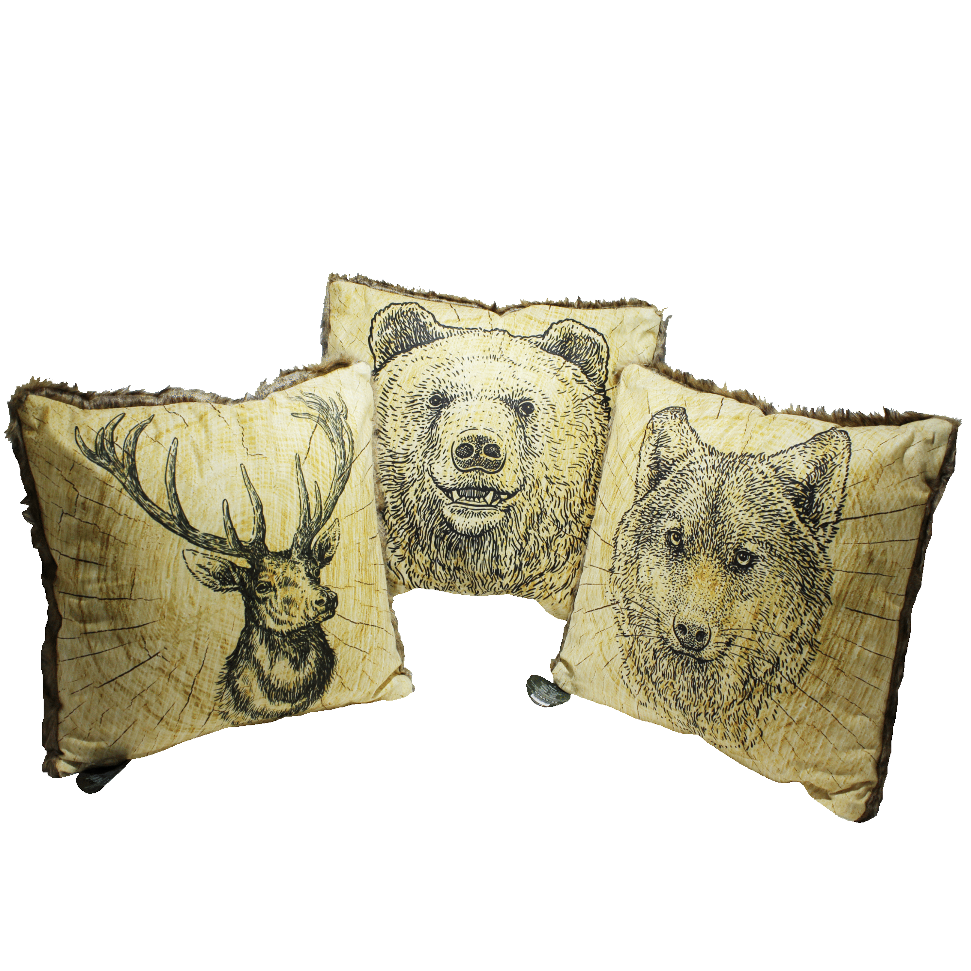 Dekokissen Gruffy mit Tierkopf-Motiven