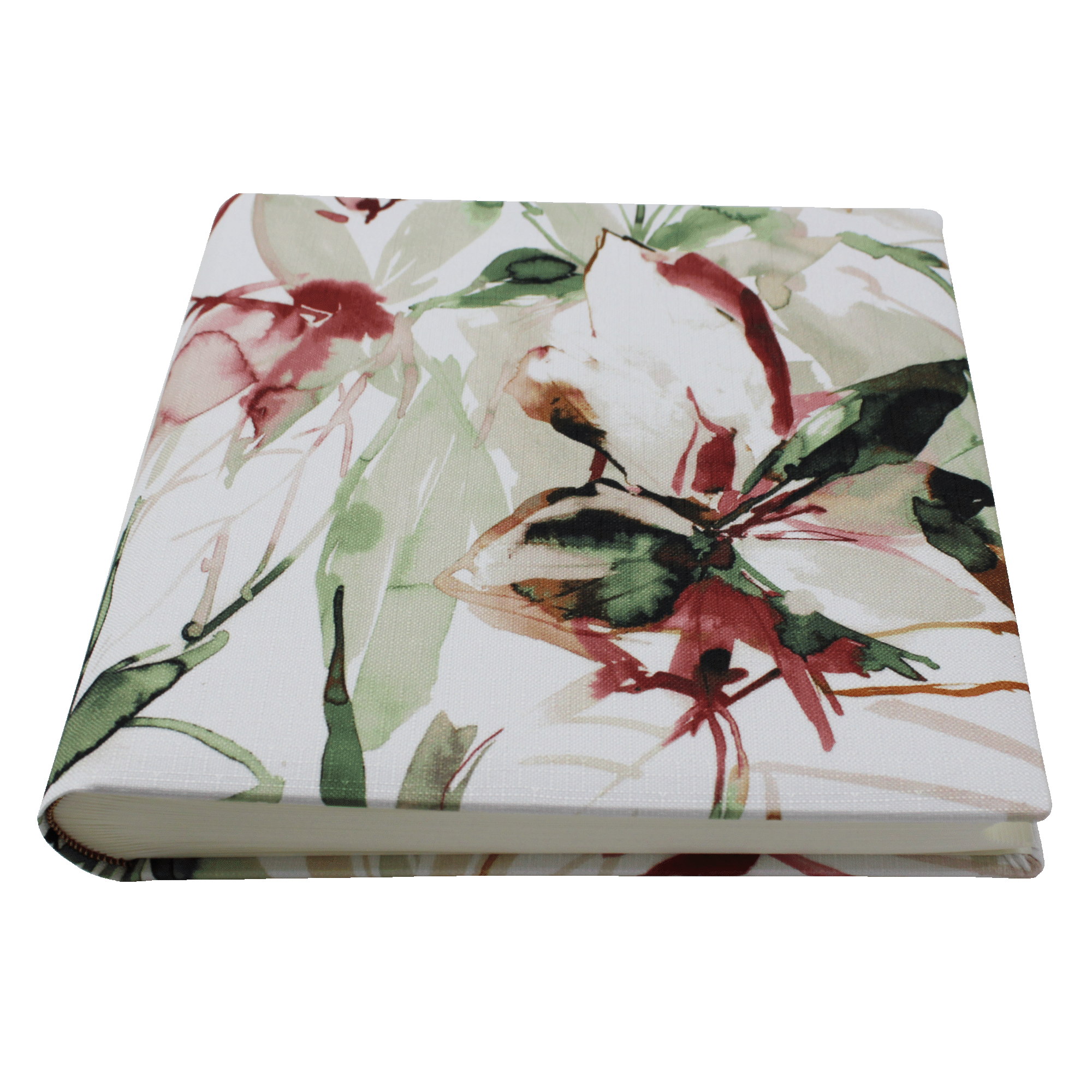 liegend Fotoalbum Linn im Leinen-Einband mit Druckmotiven