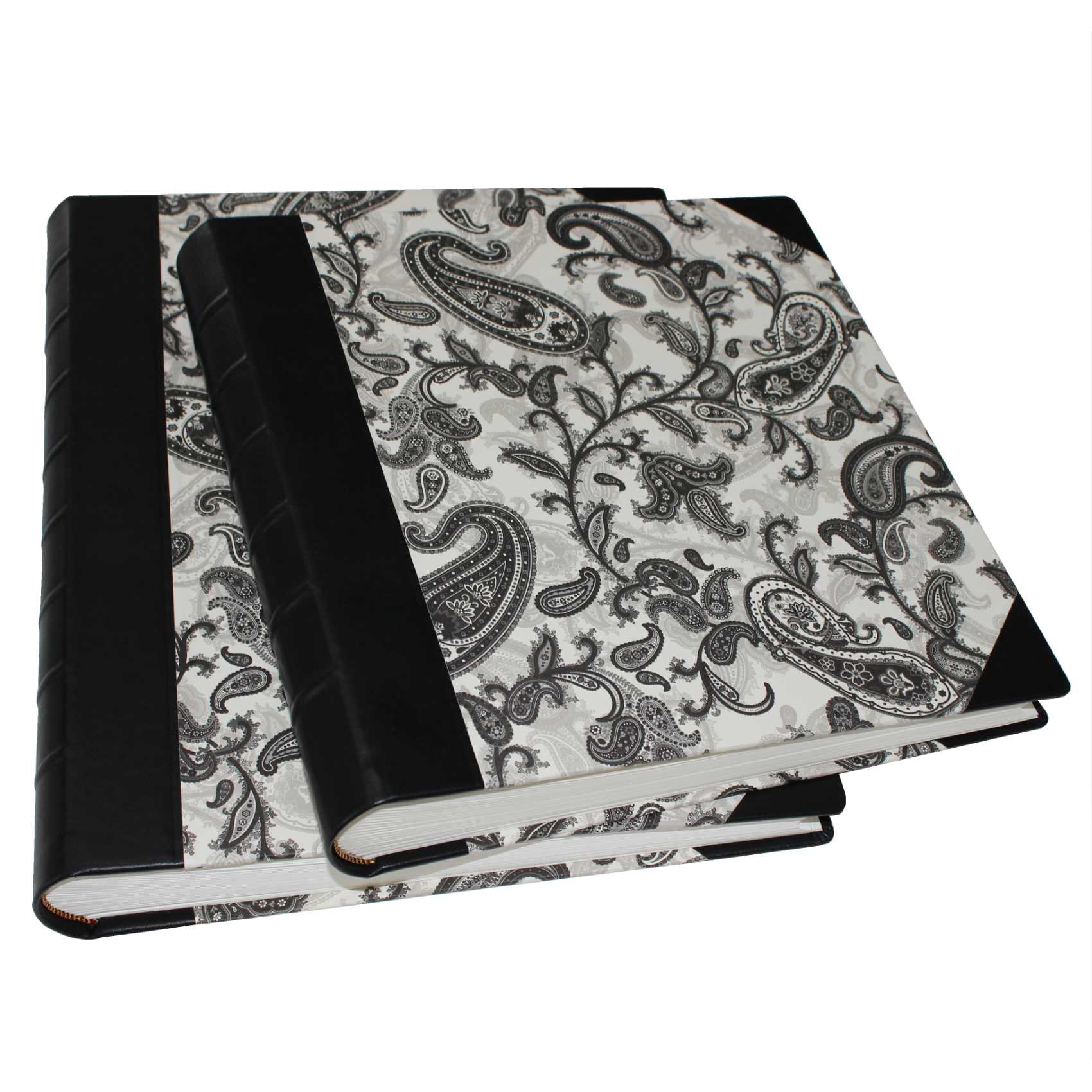 Fotoalben-Set Black Paisley im Designer-Schutzschuber