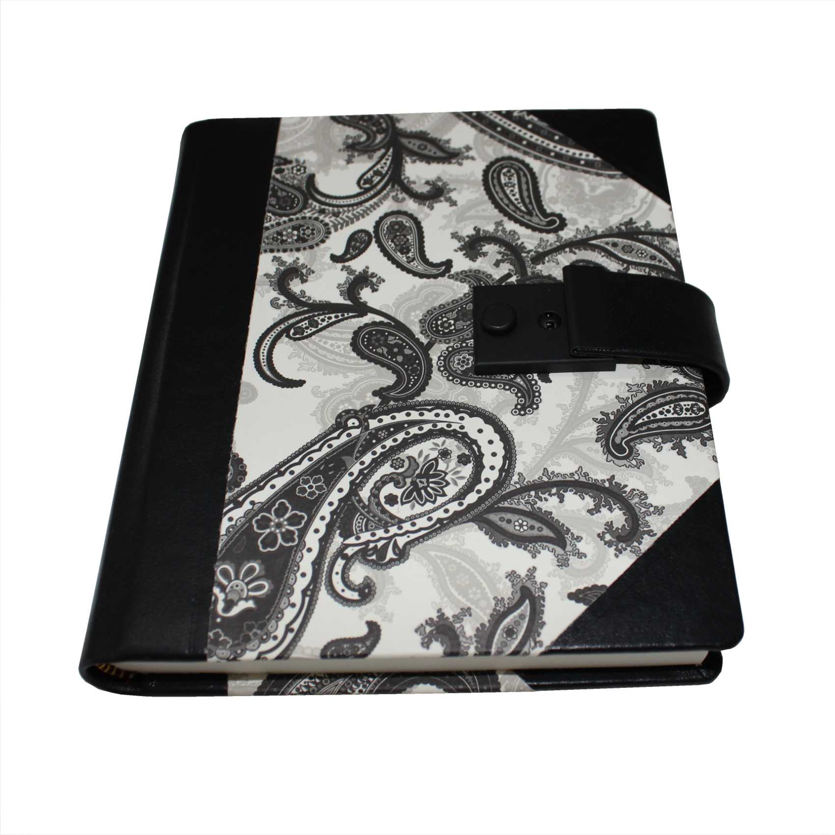 Tagebuch Black Paisley mit Schloss
