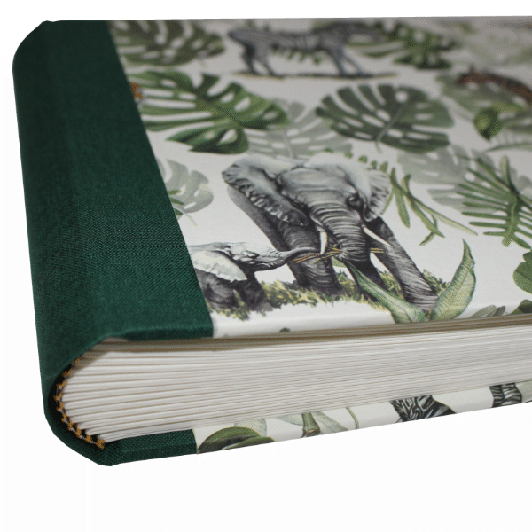 Mini-Fotoalbum Afrika in grünem Buchbinderleinen