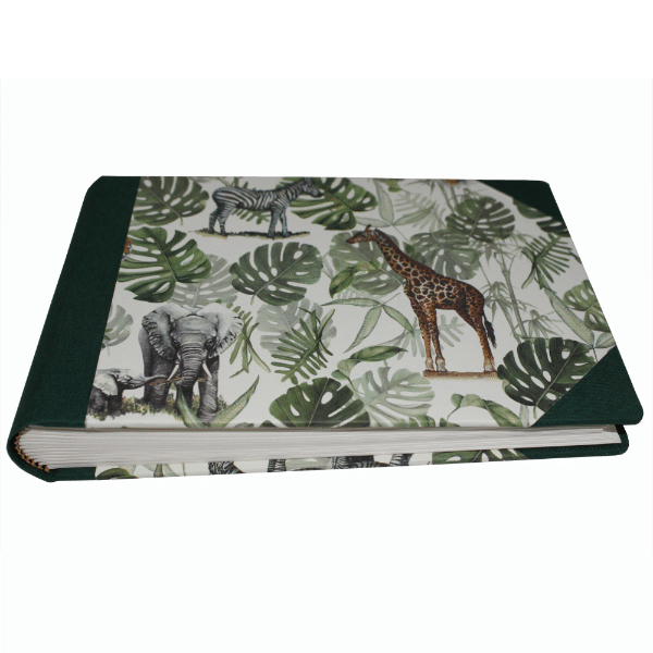 Mini-Fotoalbum Afrika in grünem Buchbinderleinen