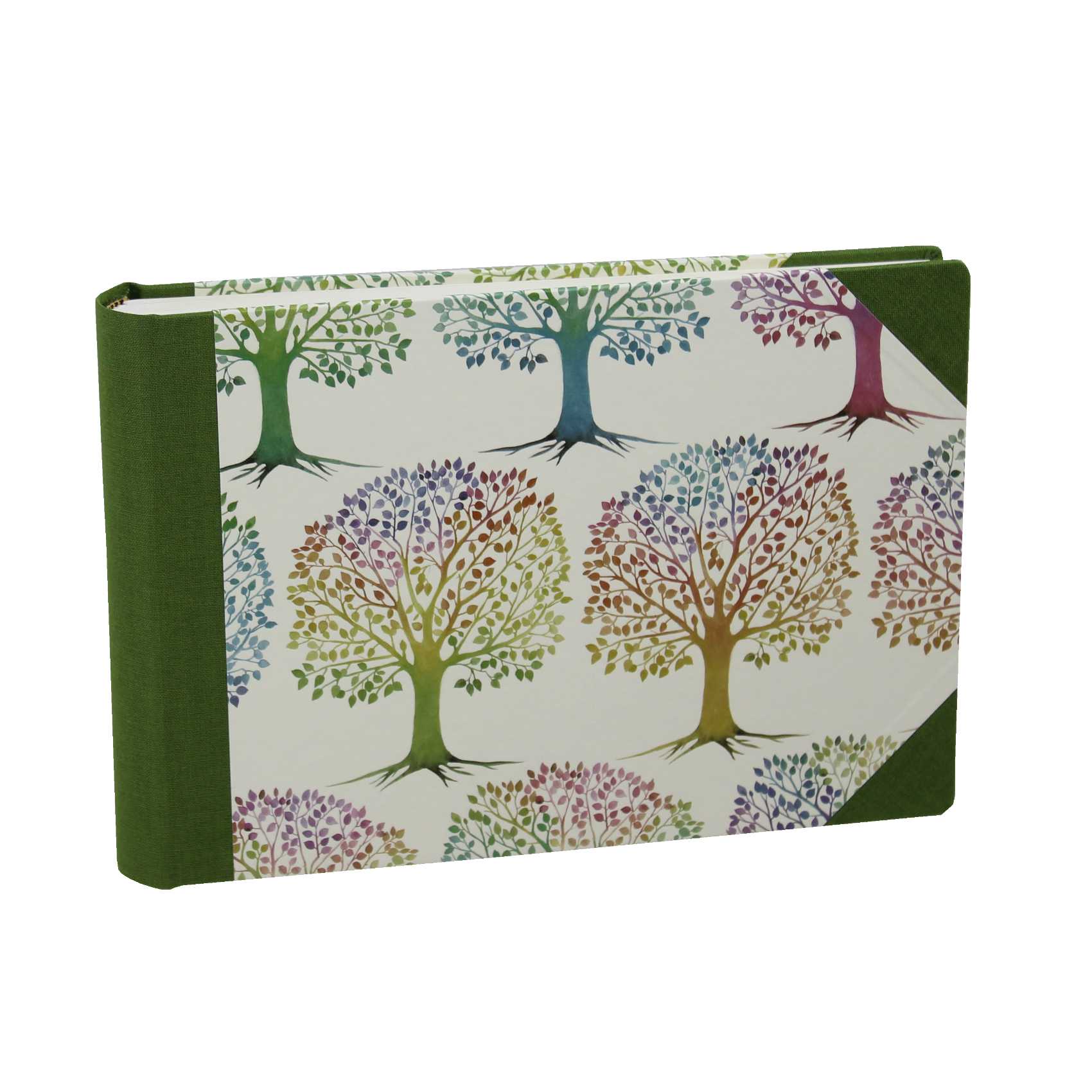 Mini-Fotoalbum Lebensbaum in grünem Buchbinderleinen