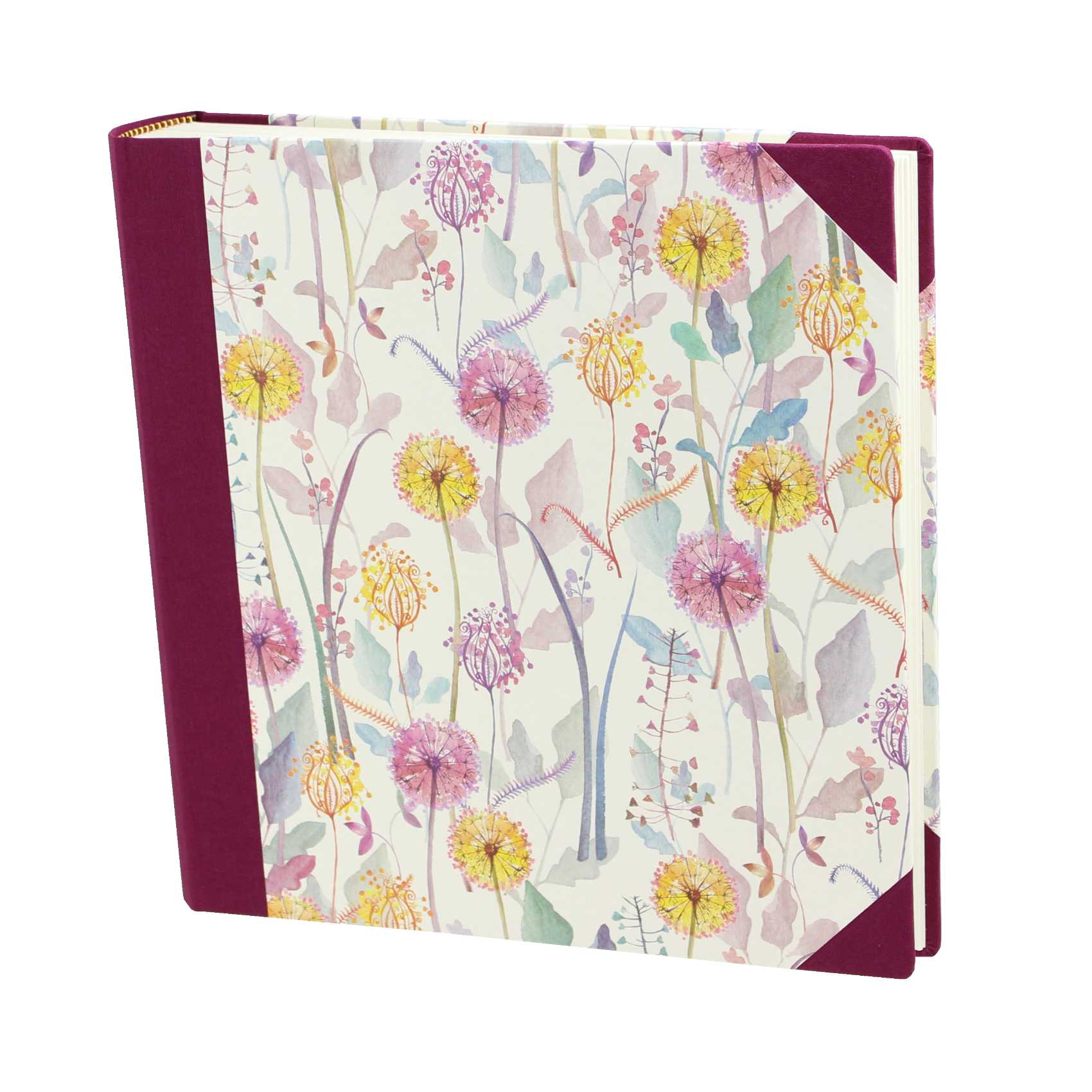 Fotoalbum Blumenzauber in weinrotem Buchbinderleinen
